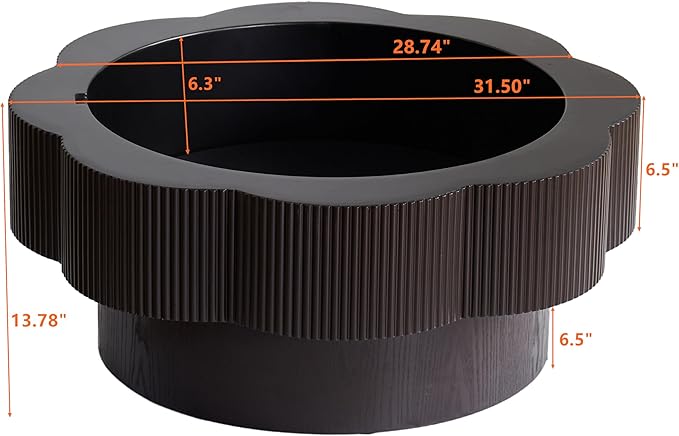 31.50" Modern Coffee Table with Storage, Round Wood Coffee Table Center Table for Living Room, Apartment, Office, Dark Brown