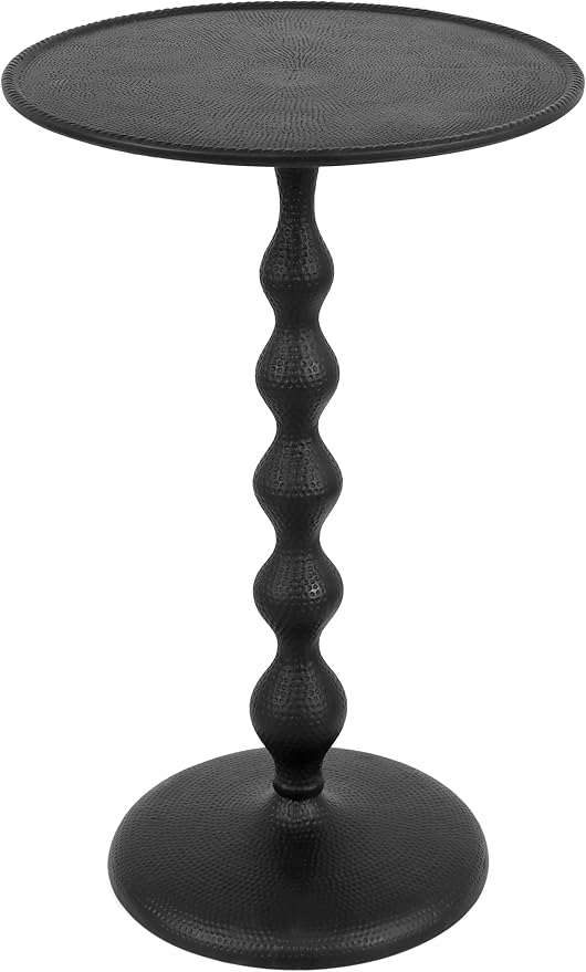 Alpha Living Home Round Metal End Tables for Living Room, Lightweight Metal Accent, Modern Side Table, Bedroom Nightstand, Small Coffee, Space-Saving, Easy Assembly 14.5" (Black)