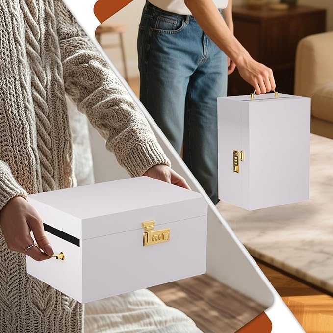 Lockable stash box with rolling tray – Premium bamboo box organizer with grinder, jars & brushes | Stylish wooden stash boxs, spacious Storage Box, great large stash box for home,Holiday Gift