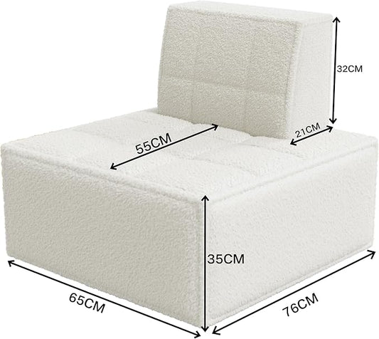 Bean Bag Chair,Accent Chair,Modular Sherpa Sofa Chair,Floor Sofa for Adults,Fireside Chair,Reading Chair for Living Room,Bedroom,Office,Beige