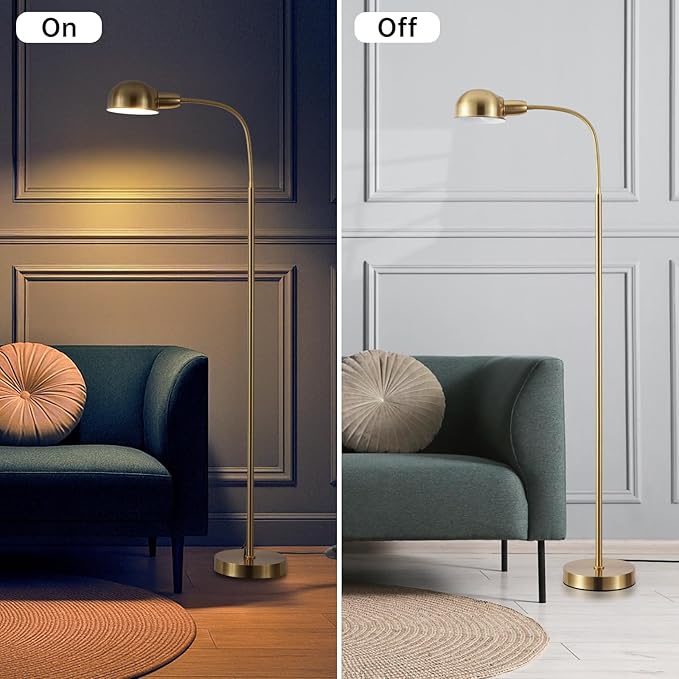 Adjustable Floor Reading Lamp Standing Lamps with Remote Control Gooseneck and Rotatable Shade, Modern for Living Room Bedroom Study Room Office Hotel