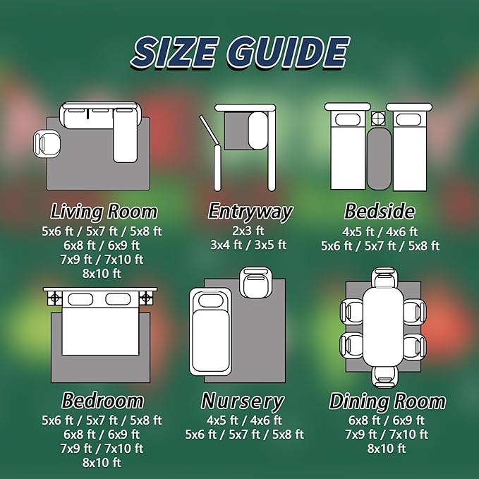 Merry Christmas Rug Indoor - 5x6 Rug, Christmas Ornament Living Room Rugs, Xmas Bedroom Rugs, Modern Xmas Carpet, Holiday Kids Home Decor & Gifts