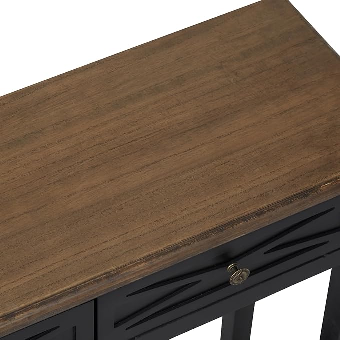 Kinfant Console Table with 2 Drawers, Narrow Entrance Table with Storage Shelf for Entryway, Living Room,Small Entryways, Hallways, Foyer Corridors, Behind The Sofa, Black