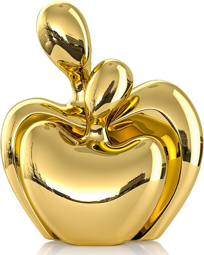 XMGZQ Gold Mini Hugging Couple Statue Ceramic Lover Figurine Home Decor is a Romantic Gift for Her on Wedding Anniversary and Valentines, TV Stand Decoration Knick Knacks for Shelves (Gold)