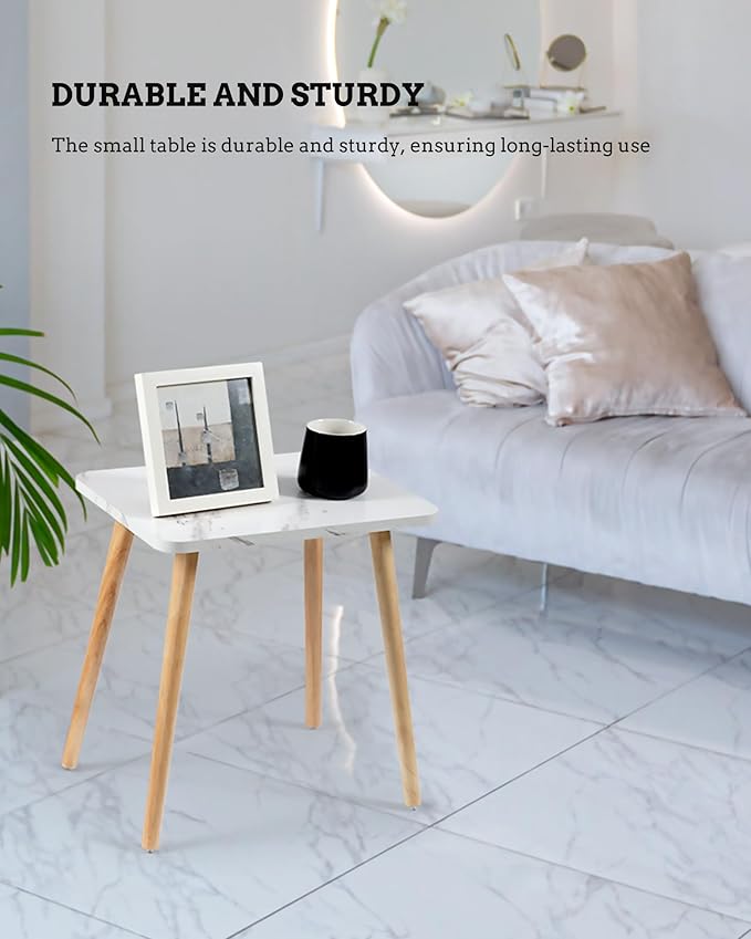 FORAOFUR End Table Set of 2, Modern Wooden Side Table for Living Room, Bedroom