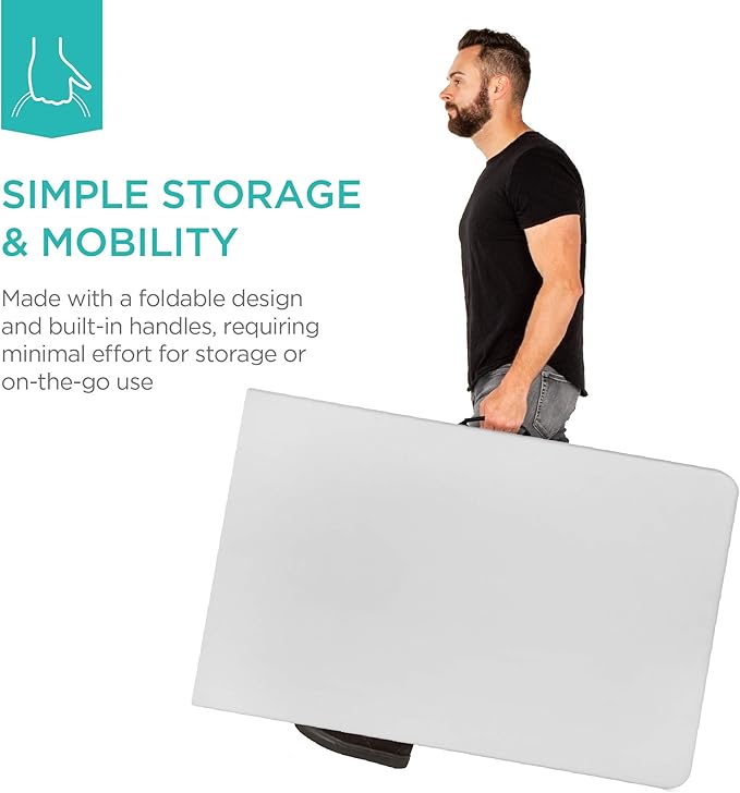 Best Choice Products 8ft Plastic Folding Table, Indoor Outdoor Heavy Duty Portable w/Handle, Lock for Picnic, Party, Pong, Camping - White