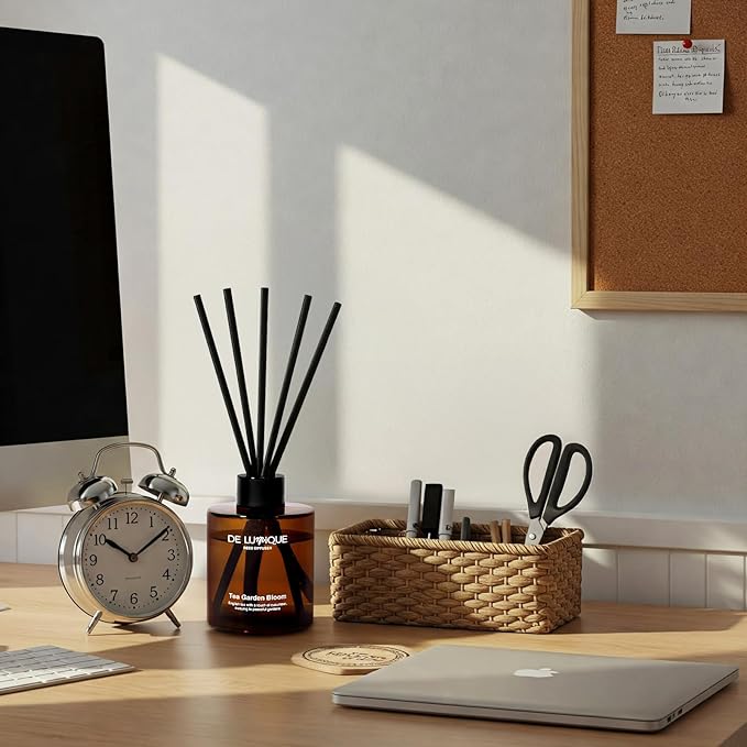 Tea Garden Bloom Reed Diffusers for Home – Long Lasting Aroma Diffuser with English Tea, Cucumber, Davana & Musk, for Living Room or Bedroom – 150ml