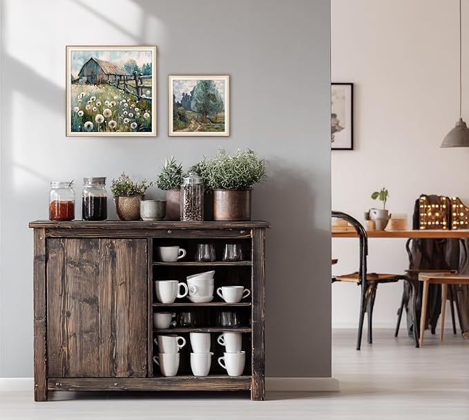 YUEYARIT Framed wall art, vintage wall decor, modern farmhouse style decor, canvas printed pictures, suitable for gifts, cottagecore bedroom, bathroom, living room, and office artwork.