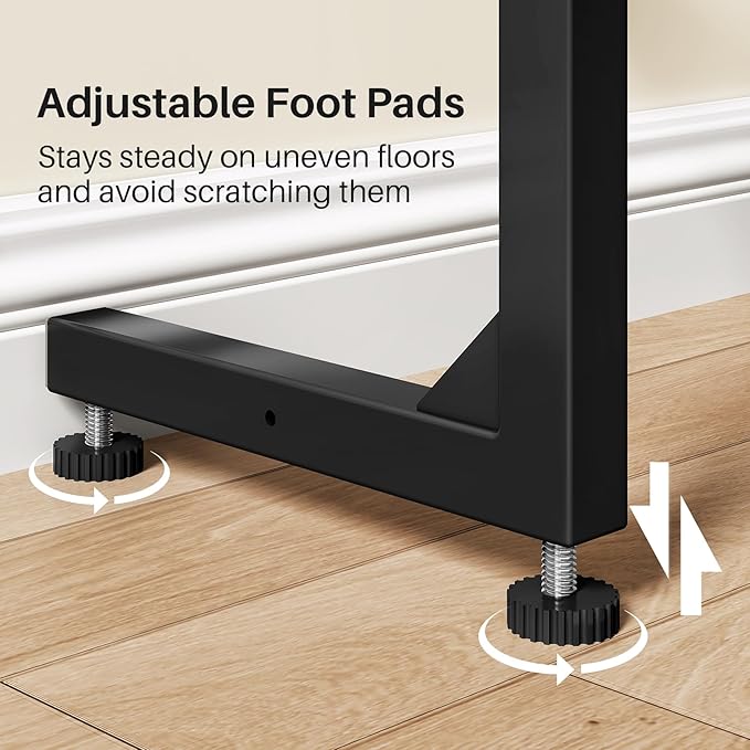 Kitstorack 2-Pack Dark Gray Console Table, 7.9" Deep Panel, Adjustable Height (25"-33") & with 2 Power Outlets, Behind Sofa Couch Table, Use Together or Separately, 79" L