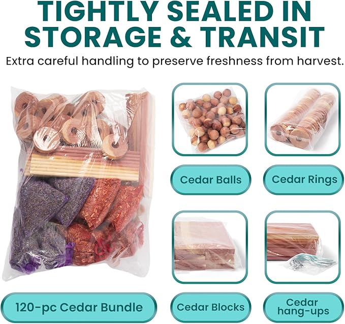 Cedar Blocks for Clothes Storage, Closets and Drawers - All Natural Moth Balls Alternative for Clothes Storage - Moth Repellant and Keep Clothes Smelling Fresh - 12 Pack