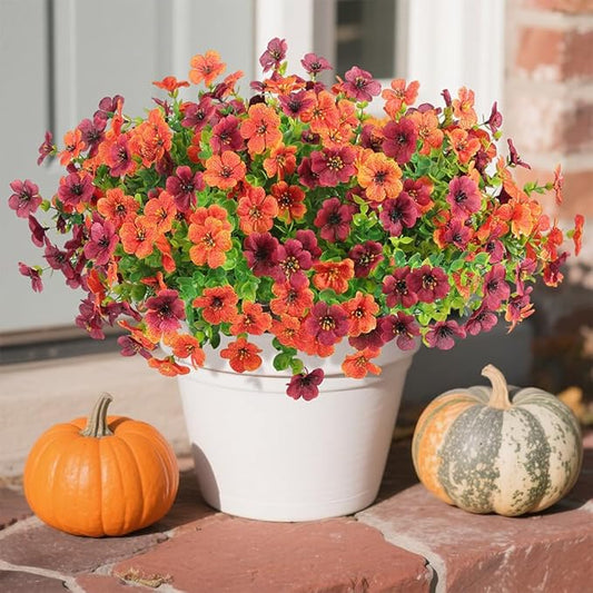 12 Bundles Artificial Flowers for Outdoor Indoor Fall Flowers Home Decoration,Fake Mums Silk Daisy Flower Bulk for Outside,Plastic Flowers UV Resistant Faux Mums for Garden Patio Balcony Autumn Decor