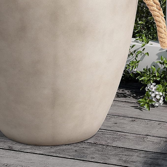 SUNBURY Outdoor Side Table Set of 2, 2 Piece Concrete Side Table Outdoor End Table, 17" H Small Side Table End Table Grey Accent Table for Patio Garden Living Room