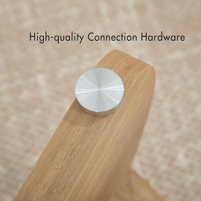 Small Glass Coffee Table, 32.5" Triangle Center Table with Wood Base Abstract Contemporary Coffee Table for Living Room Office Patio, Natural