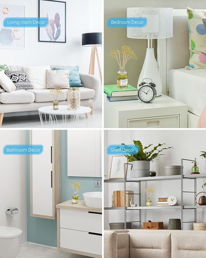 MIZZEO Reed Diffuser Set, Banana 6.76 fl oz Highly Scented Room Diffuser Home Fragrance Essential Oil Reed Flower Diffuser, House Bedroom Office Decor & Gifts