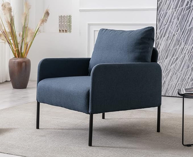 Kmax Fabric Single Sofa Couch Modern Accent Chair for Living Room Small Space, Apartment, Bedroom, Dorm, Office - Blue