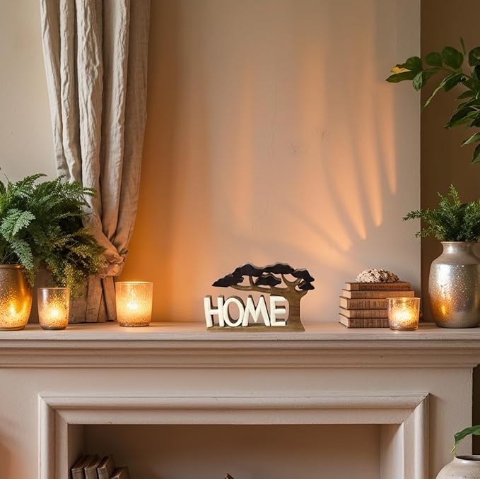 Decozen Gifts for Mom - Wooden Home Sculpture - Mother's Day Birthday Gifts, Home, Office, Living Room, Shelf, Fireplace, Farmhouse, Tabletop, Boho and Mantle Decor - Mothers Day Decorations