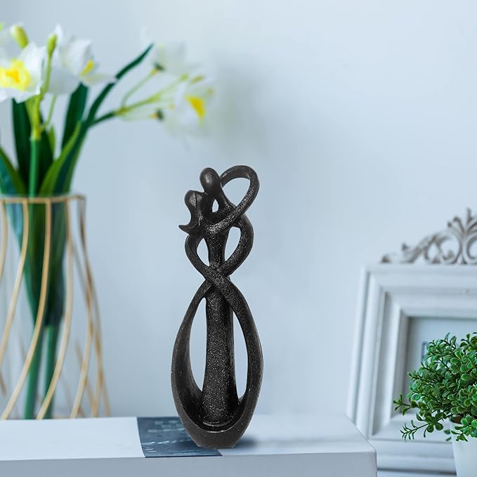 Resin Couple Modern Sculptures Home Decor Romantic Gift for Weddings Valentine's Day and Anniversaries Decoration Figurine for Girlfriend, Bridal Shower, Engagement