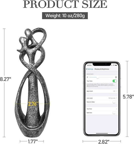 Resin Couple Home Decor Romantic Gift for Weddings Valentine's Day and Anniversaries Decoration Figurine for Girlfriend, Bridal Shower, Engagement (Little Retro)