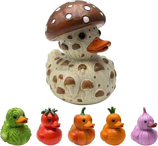 Whimsical Resin Shelf Sitter - 3 Inch Mini Decorative Sculpture for Office Desk Kitchen Living Room School - Creative Tabletop Ornament Gift with Exquisite Detailing (Mushroom)