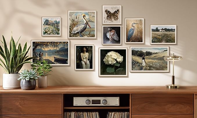 YUEYARIT Framed wall art, vintage wall decor, Countryside farmhouse style decor(16X24) Inches