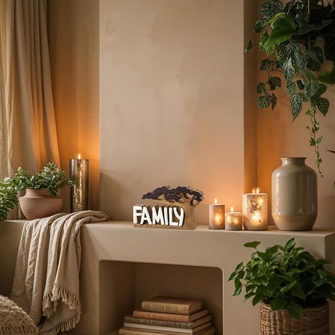 Decozen Gifts for Mom - Wooden Family Sculpture - Mother's Day Birthday Gifts, Home, Office, Living Room, Shelf, Fireplace, Farmhouse, Tabletop, Boho and Mantle Decor - Mothers Day Decorations