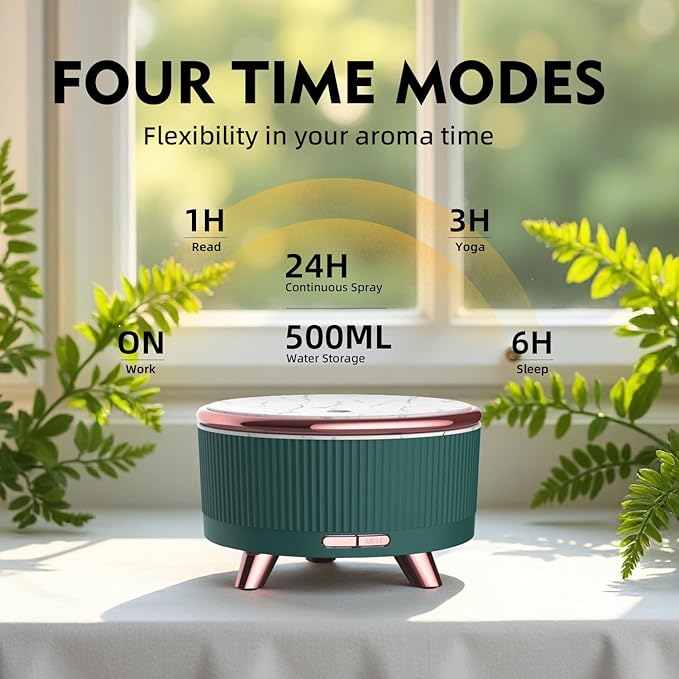 500ML Essential Oil Diffuser: Ultrasonic Aroma Diffuser with Remote Control for Spa Hotel Yoga Room - Humidifier for Bedroom with 7-Color Night Lights & Auto Shut-Off for Nursery/Women Home Relaxation