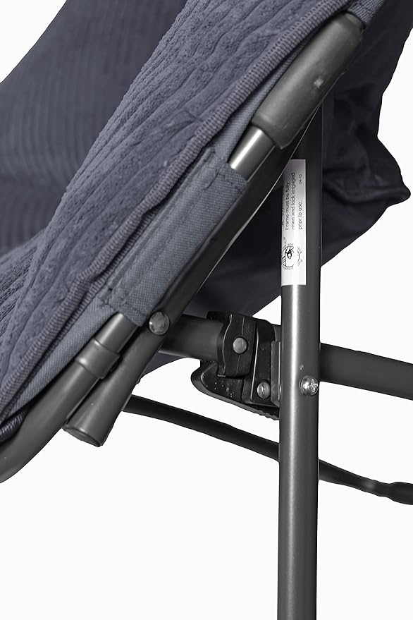 Zenithen Limited Hexagon Portable Durable Folding Comfortable Metal Frame Dish Chair for Gaming, Bedrooms, Dorm Rooms, and Living Rooms, Gray Corduroy (Pack of 2)