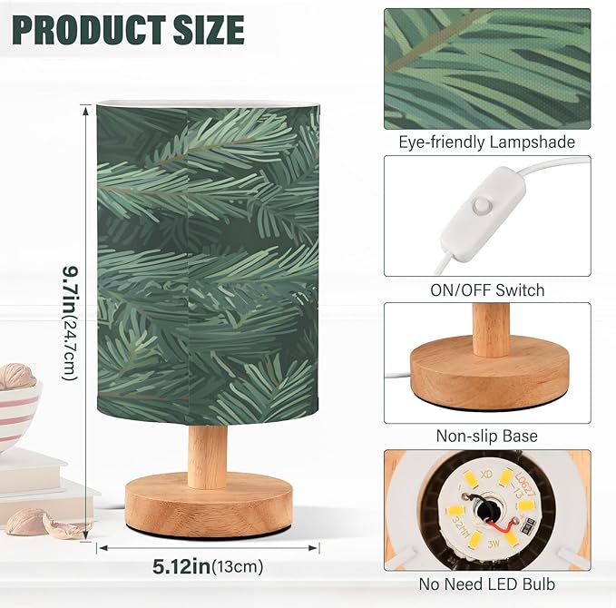 Bolaz Small Table Lamp for Bedroom Christmas Tree Branches Three Table Lamp Nightstand Lamp for Livingroom Office Reading Working Table Desk