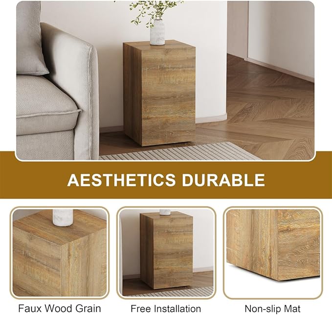 End Table, Side Table Living Room Table, Modern Sofa Couch Tables, Faux Marble Bedside Tables for Living Room