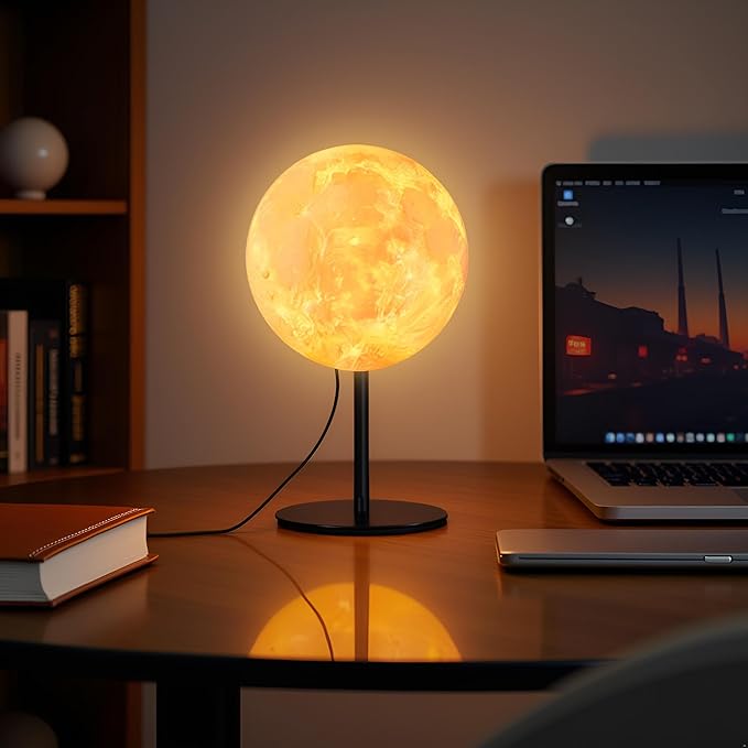 Moon Lamp Christmas Gifts for Kids Boys Girls Teens, Dimmable Small Table Lamp for Bedroom with 30 Modes, Night Light Bedside Lamps for Night Stands, Desk Lamp for Living Room, Office, Dorm, Kids Room