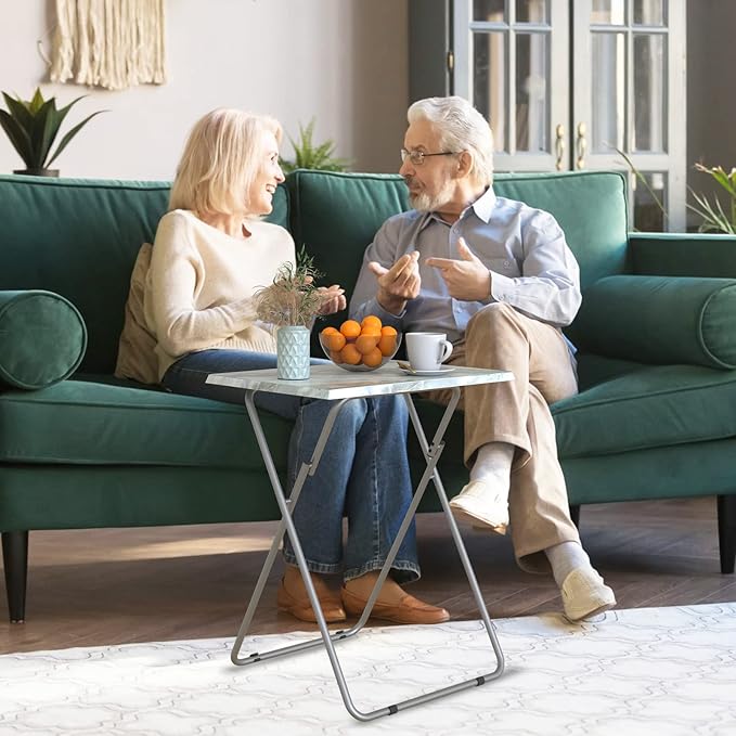 Garden 4 you Portable Folding TV Tray Dinner Snack Trays Table Portable Foldable Table Small Sofa Bedside Tables with Light Weight, 15 x 18.9 x 26 in(Smoky Grey,1PC)