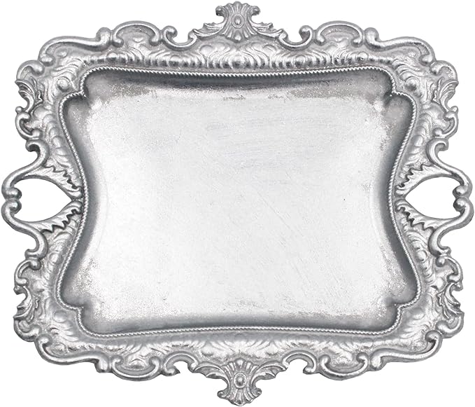 Vintage Small Sliver Ring Dish, Birthday & Wedding Gifts for Women，Wedding Ring Tray -Sliver (1 Pack)