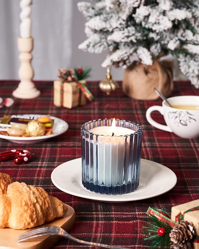 M&SENSE Mulled Cider Scented Candles, Soy Candles Non Toxic, 9.2oz Natural Organic Clean Burning Up to 60 Hours, Christmas Home Decor Gifts for Men Women