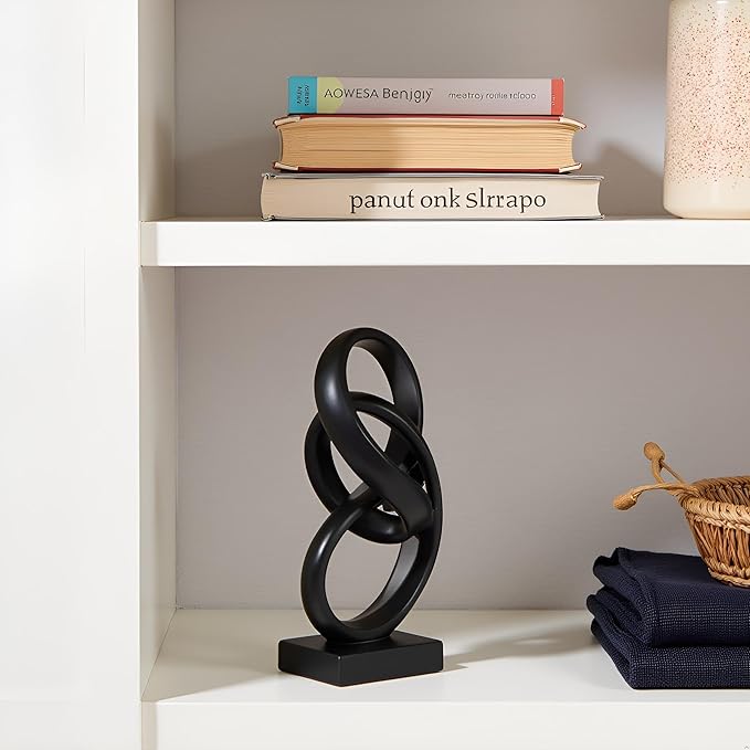 15" Modern Abstract Ribbon Decorative Sculpture, Knot Sculptures,Home Decor,Coffee Table Statues,Dining Living Room Desk Decor