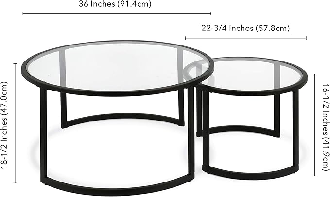 Mitera Round Nested Coffee Table in Blackened Bronze