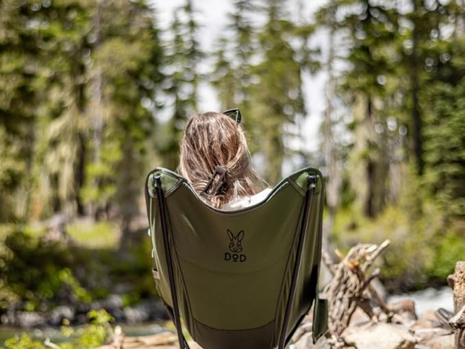 DOD Sugoi Chair - A Portable Camping and Backpacking Chair - Adjustable to The Ideal Height and Seating - Angle for Any Outdoor Activity - Olive