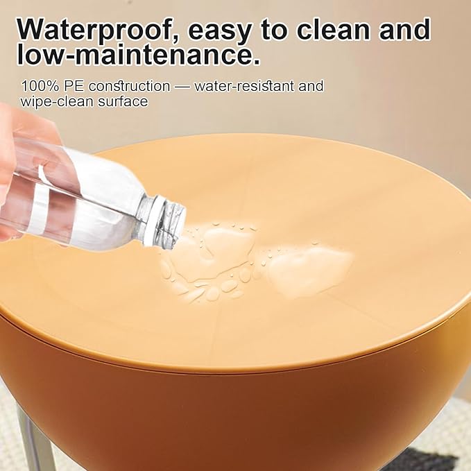 Mini Circle Side Table, Small Modern Bowl-Shaped Coffee Table, Sofa End Table Nightstand, Modern Bedside Home Decor for Living Room, Bedroom，Living Room (Orange)