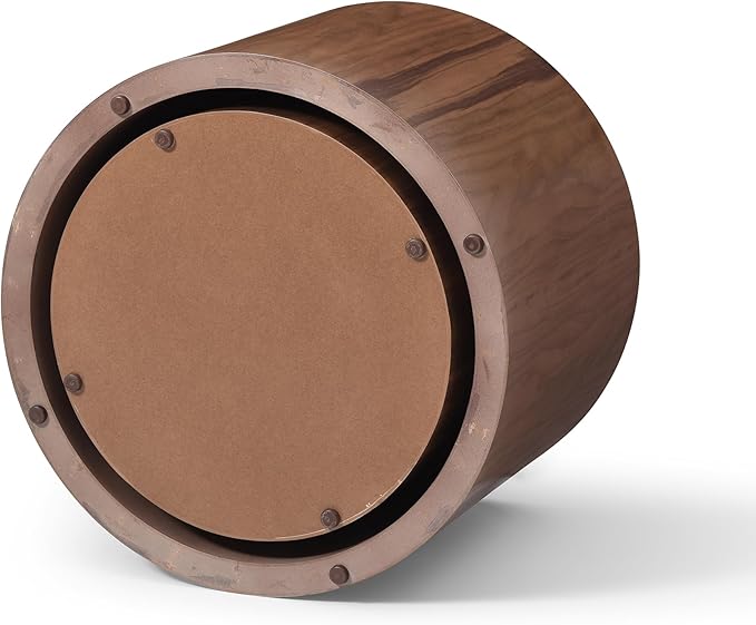 Nesting Coffee Table Set of 2, Modern Round Wooden Circle Accent Coffee Tables for Small Spaces Living Room Bedroom Balcony Office Drum Side Table