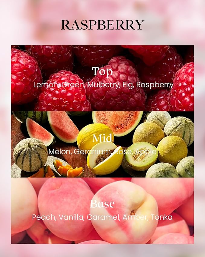 M&SENSE Raspberry Scented Soy Candles, 8.1oz 42-Hour Burn Time Vegan No Toxin, Aromatherapy Relaxing Refreshing Candles for Stress Relief, Housewarming Gift for Men Women