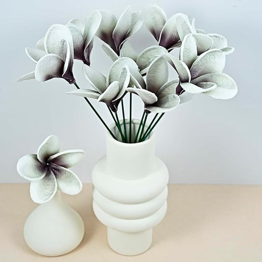 10pcs Gradient Grey Black Flowers PU Real Touch Flowers Black and White Room Decor Artificial Flowers for DIY Floral Gifts Wedding Home Office Table Decor Farmhouse Table Centerpiece Decorations
