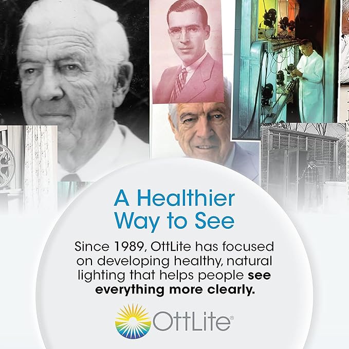 OttLite Rechargeable LED Lamp w/Phone Holder, Clearsun, White, Shipper