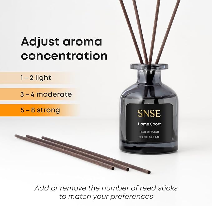 SNSE Home Sport Reed Diffuser Set - Premium Reed Diffusers for Home with Diffuser Reeds, Luxurious Gift Aroma, Sophisticated Scent, Ideal for Relaxation, Elegant Home Fragrance