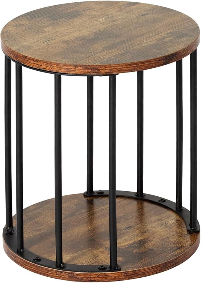 HDANI Small Round Wooden Step Stool for Kids Adults, 300lbs Load Capacity Garden Stool, Non-Slip Small Stool for Plant Stand, Kitchen, Bathroom and Bedroom,Brown