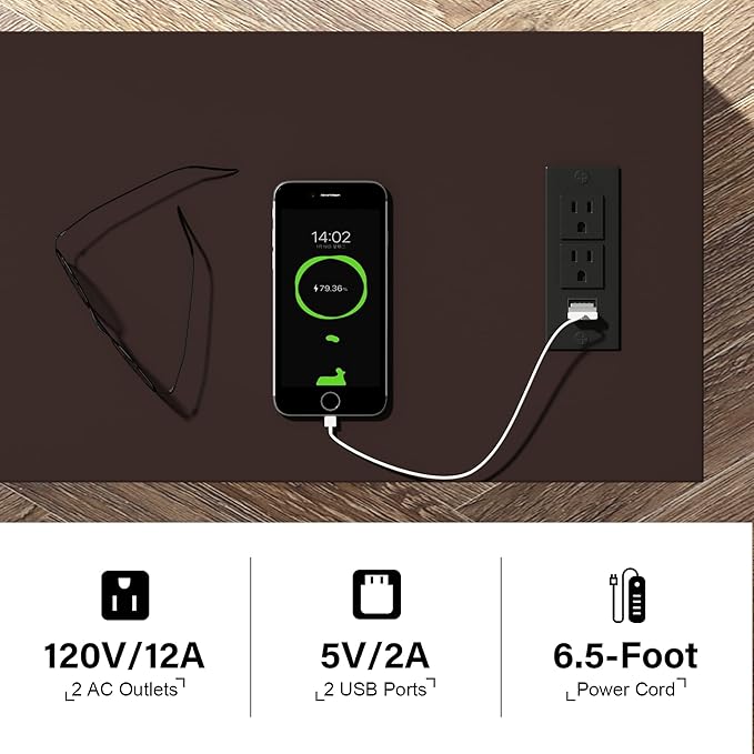 ChooChoo Narrow End Table Set of 2,Side Table Living Room with USB Ports & Power Outlets and Hidden Drawer, 3-Tier Skinny Nightstand with 2 Open Storage Shelves for Small Place(Espresso)