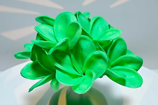 Birthday Gifts for Women 10pcs Christmas Green Flowers PU Real Touch Flowers Hawaiian Plumeria Frangipani Artificial Flowers for DIY Birthday Gifts Wedding Gifts Home Decor Table Centerpiece