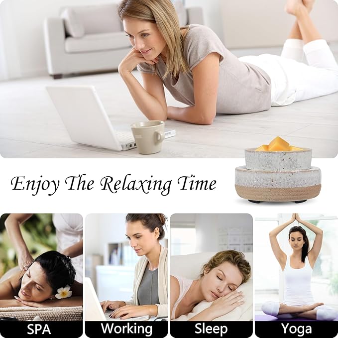 Wax Melt Warmer, Ceramic Candle Melter Melting Wax 3-in-1 Oil Burner Electric Fits Yankee Large Jar, Scented Candle Holder for Home Decor Gifts for Mom Grandma Women Girls