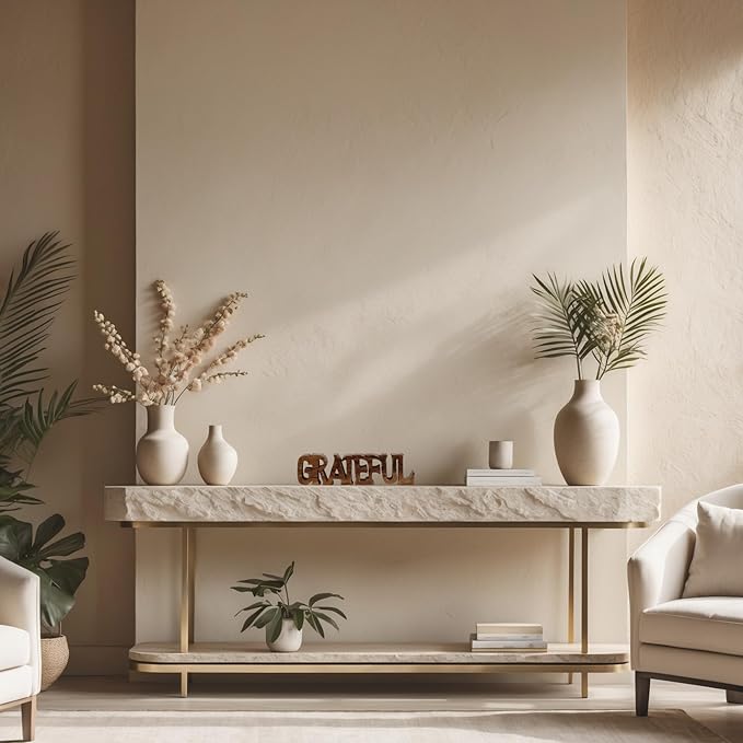 Decozen Gifts for Mom - Wooden Grateful Sculpture - Mother's Day Birthday Gifts, Home, Office, Living Room, Shelf, Fireplace, Farmhouse, Tabletop, Boho and Mantle Decor - Mothers Day Decorations