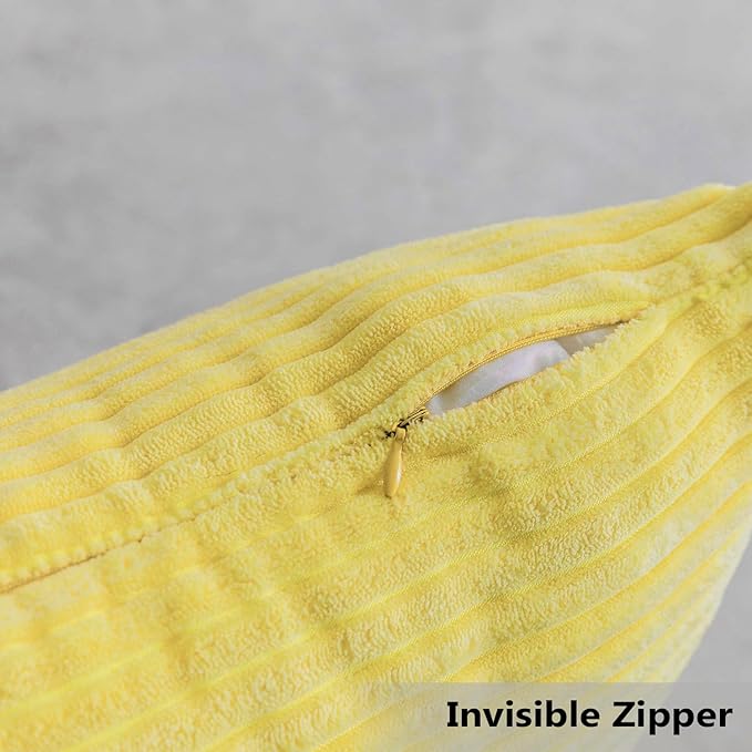 Home Brilliant Yellow Spring Pillow Covers 12x20 Lumbar Pillows Fall Decoration Supersoft Striped Decorative Pillow Cases for Couch Bench Sofa Winter Decor, 12 x 20 inch, Sundress