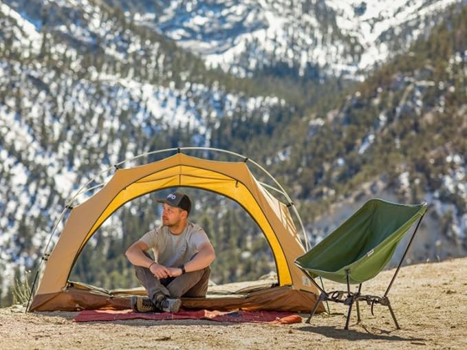 DOD Sugoi Chair - A Portable Camping and Backpacking Chair - Adjustable to The Ideal Height and Seating - Angle for Any Outdoor Activity - Olive