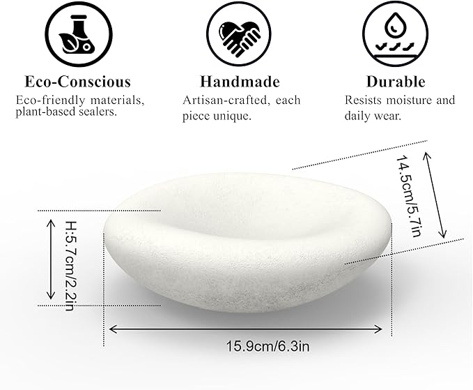 6.3 Inch Cloud Bowl, Decorative Concrete Bowl for Home Decor, Key Tray for Entryway Table, Concretes Jewelry Tray, Asymmetrical Concrete Organic Bowles